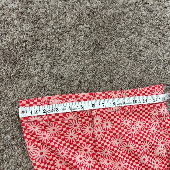 Zara Women’s Orange Daisy Print Flare Pant Sz S Split Hem Retro 70s Boho - Picture 13 of 13